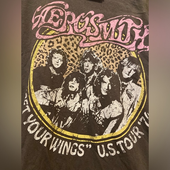 Aerosmith Get Your Wings US Tour '74 Music T-Shirt Women's Medium M Graphic Gray - Picture 3 of 4